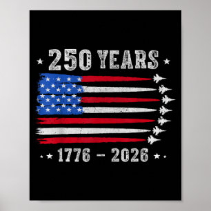 Póster 250 años 1776 2026 Cumpleaños USA para hombres muj