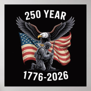 Póster 250 años 250 aniversario USA 4 de julio 