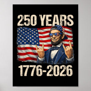 Póster 250 Años Abraham Lincoln Bandera Americana 1776-20