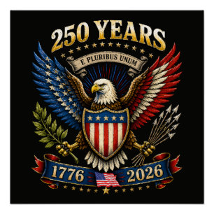 Póster 250 años América 1776 2026 250 aniversario