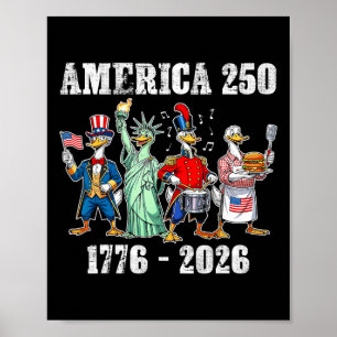 Póster 250 Años América 1776 2026 Cumpleaños 250 Ganso U