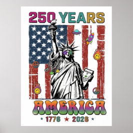Póster 250 Años América Cuatro Julio 2026 Patrio Semiquin