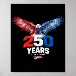 Póster 250 años americano 1776 2026 250º USA Patriótico