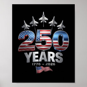 Póster 250 años americano 1776 2026 250º USA Patriótico 