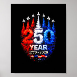 Póster 250 años americano 1776 2026 250º USA patriótico 4