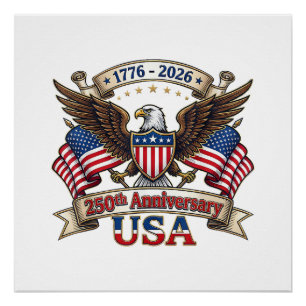 Póster 250 años americano 250 aniversario 4 de julio 1