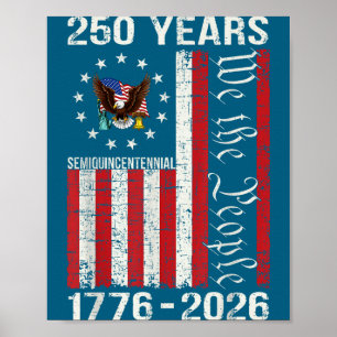 Póster 250 años americano 250 aniversario EE. UU. bandera