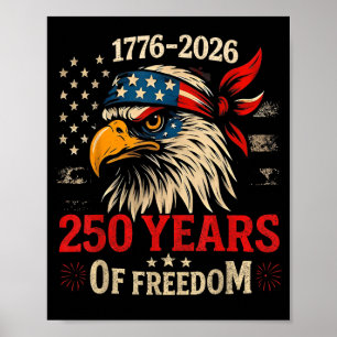 Póster 250 años aniversario de la bandera estadounidense