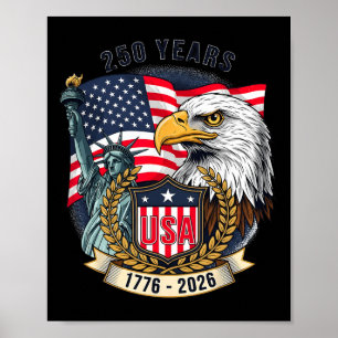 Póster 250 años Aniversario de la bandera estadounidense