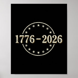 Póster 250 años bandera americana - frente y dorso 250 añ
