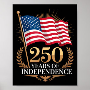 Póster 250 años bandera americana usa aniversario 250