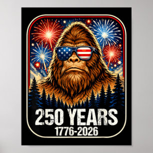Póster 250 años Bigfoot Patriótico 1776-2026 250º