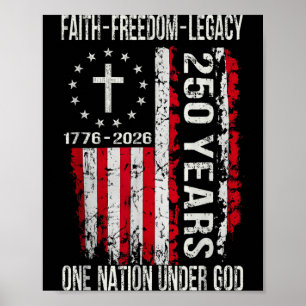 Póster 250 años de fe Dom 250 aniversario Usa 4 de