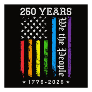 Póster 250 años de la bandera del orgullo LGBT de EE. UU.