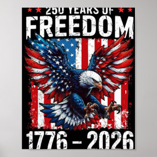 Póster 250 Años De Libertad 1776 2026 Patriótico Ld Eagle