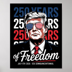 Póster 250 Años De Libertad - Divertido Donald Trump