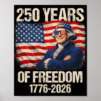 Póster 250 Años De Libertad George Washington 1776-2026 4