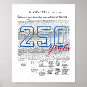 Póster 250 años del 250 aniversario de la independencia d
