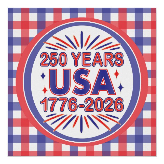 Póster 250 años EE.UU. | 1776-2026 Semiquincentenario (Anverso)