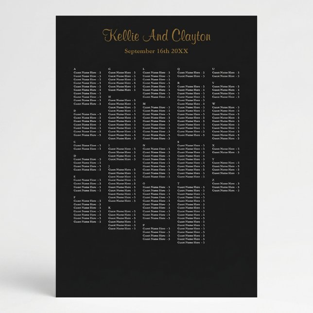 Póster 250+ Carta de Asientos de Boda Simple (Subido por el creador)