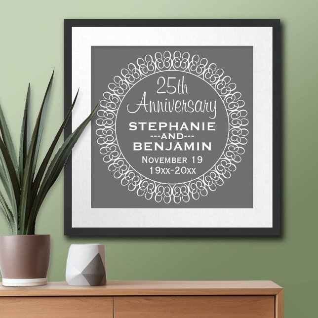 Póster 25.º aniversario Boda personalizado (Anniversary Poster)