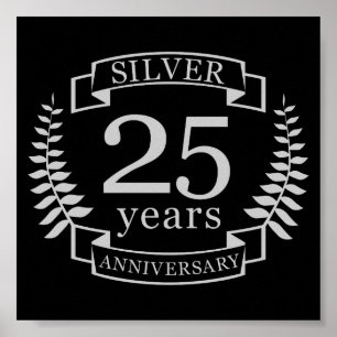 Póster 25 años del boda plateado