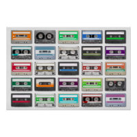 25 cintas de audio aisladas en fondo blanco