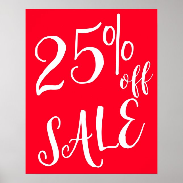 Póster 25% de descuento Rótulo de venta, Rótulo de venta  (Frente)