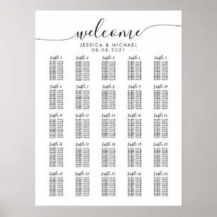 Póster 25 Mesas Bienvenido Boda 250 Invitados