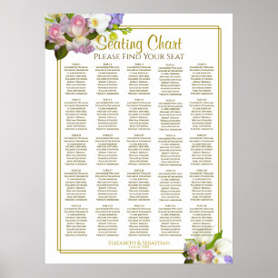Póster 25 Tabla de asientos Boda de tabla Pastel Floral