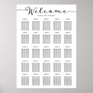 Póster 25 Tabla de asientos Buscar la bienvenida de su as