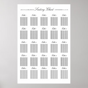 Póster 25 Tabla de asientos para grandes Bodas por tabla