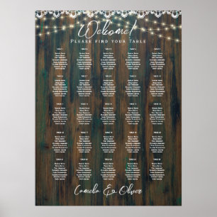 Póster 25 Tabla Elegante de Asientos RÚSTICOS Fall