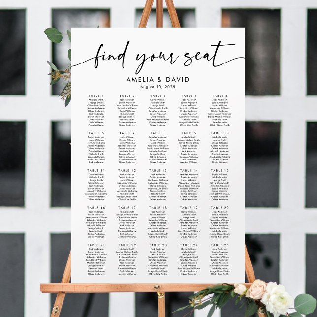 Póster 25 Tablas Encuentre Su Tabla De Asientos (Subido por el creador)