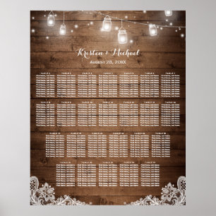 Póster 25 Tablas Rústica Tapa de asientos