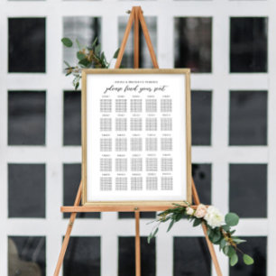 Póster 25 Table Large Wedding Guest Seating Chart