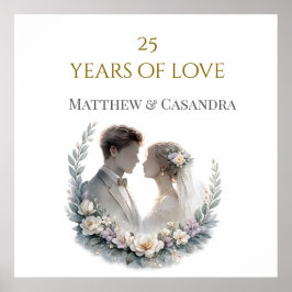 Póster 25th Wedding Anniversary Heirloom Celebration