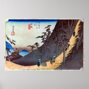 Póster 26. 日 坂 宿, 広 Nissaka-juku, Hiroshige, Ukiyo-e