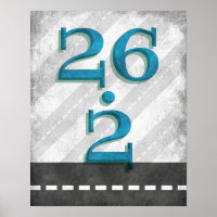 26.2 Maratón Corriendo Poster Blue Runner Wall Art