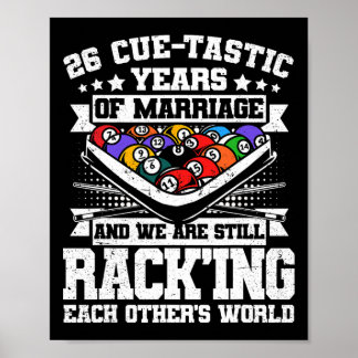 Póster 26 Aniversario Boda Billiards 26 Years M