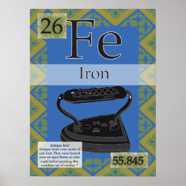 Póster 26. Cuadro periódico de hierro (Fe) de los element