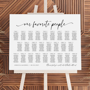 Póster 26 Mesas Plan de Asientos de Nuestras Personas Fav