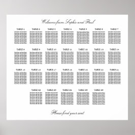 Póster 26 Tabla Gráfico de Asientos Minimalista Elegante