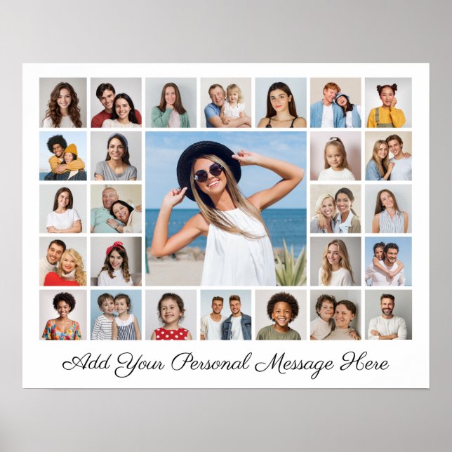 Póster 27 Collage de fotos Añadir tu propio texto (Frente)
