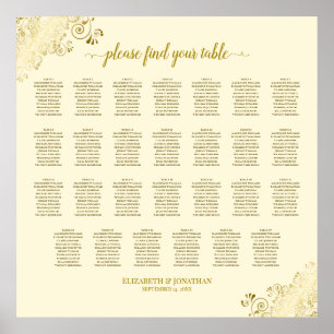 Póster 27 Salones de Boda de mesa con crema y adornos de