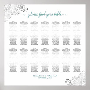 Póster 28 Tabla de asientos Boda de la Frilly de la mesa