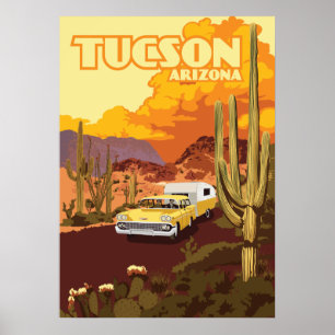 Póster 28"x20" Camper de viaje - Tucson, Arizona