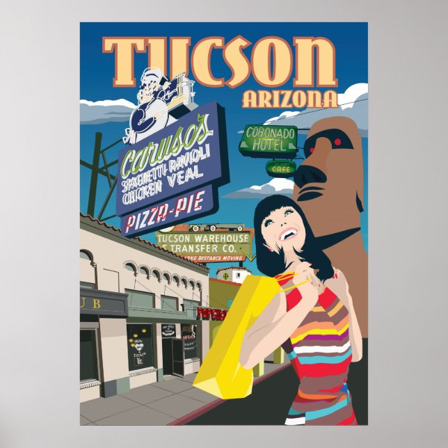 Póster 28 "x20" Cuarta Avenida, Tucson (Frente)