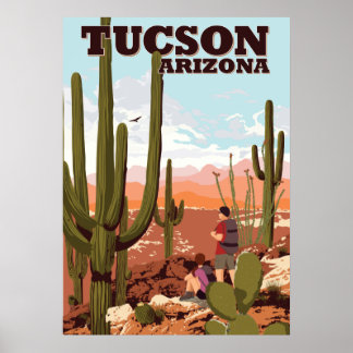 Póster 28 "x20" Senderos para excursión por Tucson