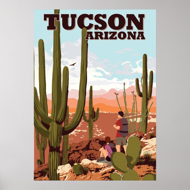 Póster 28 "x20" Senderos para excursión por Tucson (Frente)